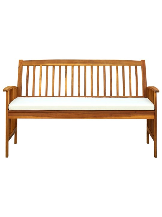 Dārza sols ar matraci, 147 cm, akācijas masīvkoks