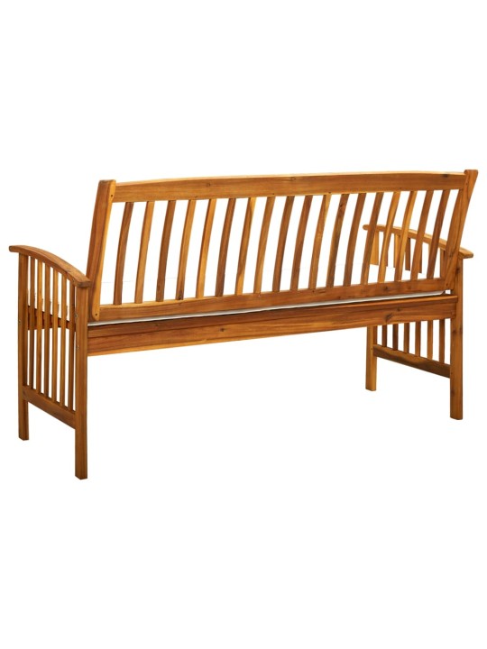 Dārza sols ar matraci, 147 cm, akācijas masīvkoks