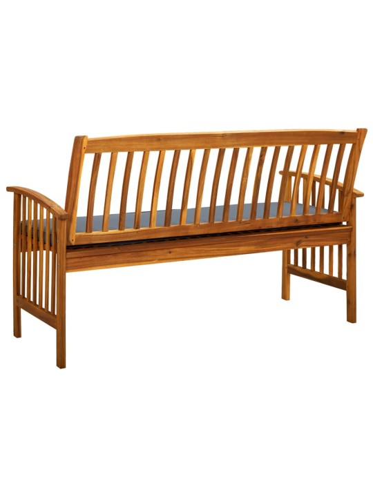 Dārza sols ar matraci, 147 cm, akācijas masīvkoks