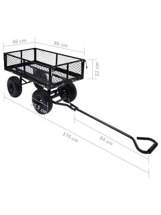 Dārza ratiņi, melni, 250 kg