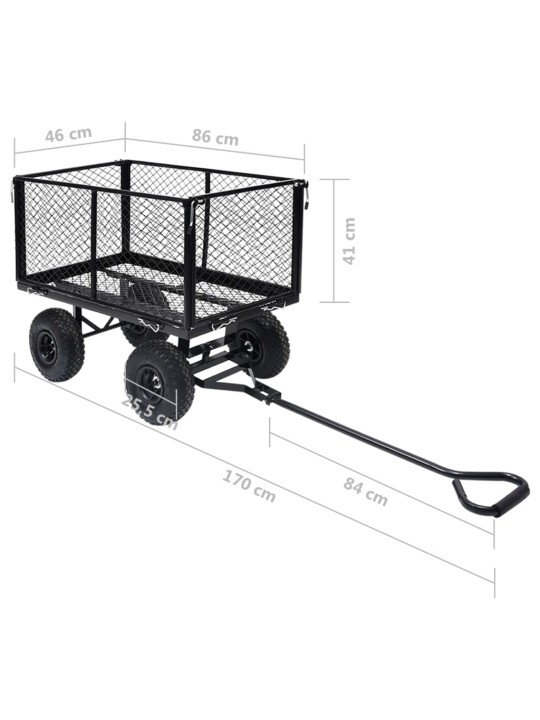 Dārza ratiņi, melni, 350 kg