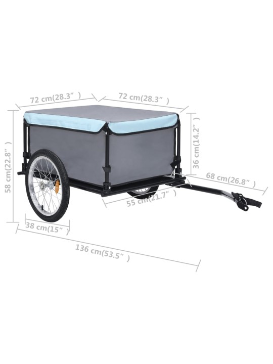 Velosipēda piekabe, 65 kg, melna ar zilu