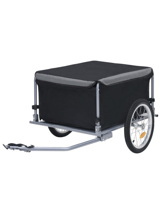 Velosipēda piekabe, 65 kg, melna ar pelēku