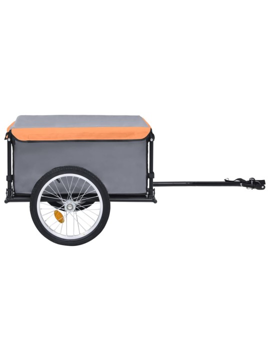 Velosipēda piekabe, 65 kg, pelēka ar oranžu