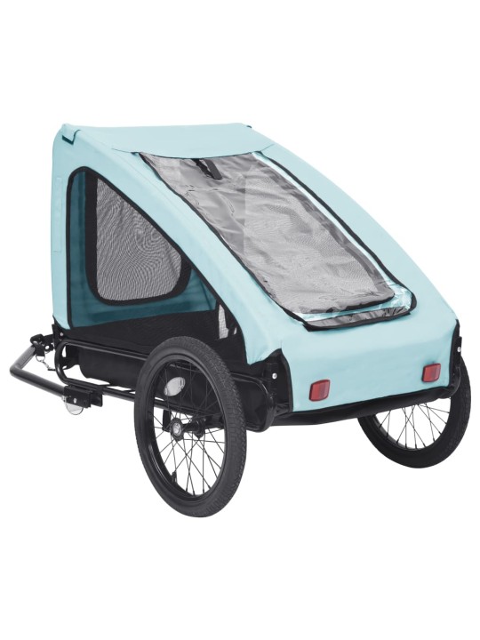 Mājdzīvnieku velo piekabe, zila un melna