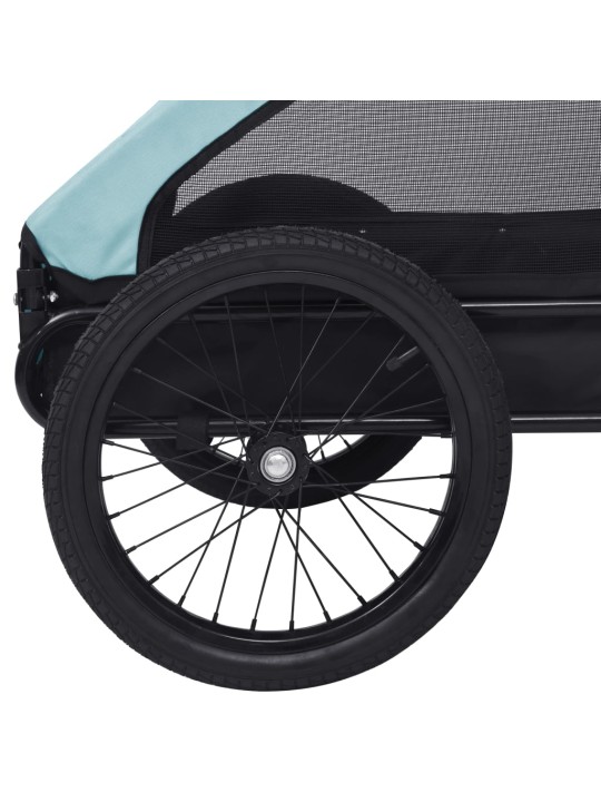 Mājdzīvnieku velo piekabe, zila un melna
