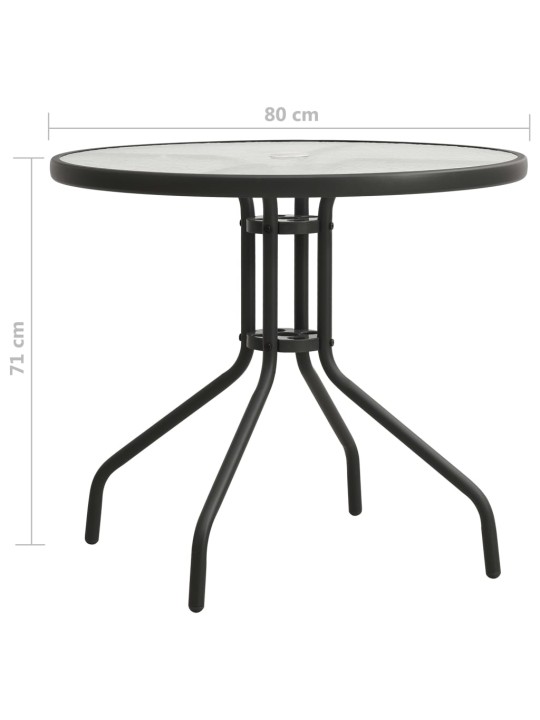 Bistro galds, antracītpelēks, Ø80x71 cm, tērauds