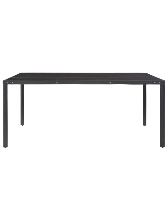 Dārza galds, melns, 170x170x74,5 cm, tērauds un stikls