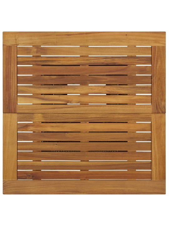 Bāra galds, 80x80x110 cm, melna PE rotangpalma, akācijas koks