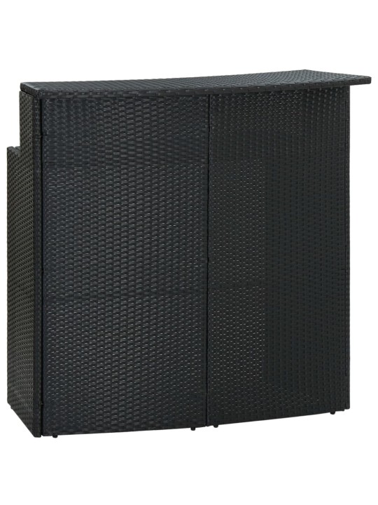 Dārza bāra galds, melns, 120x55x110 cm, pe rotangpalma