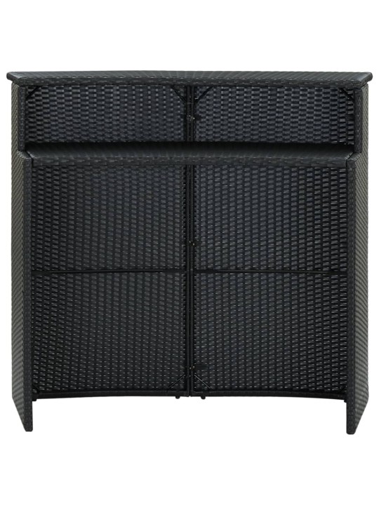 Dārza bāra galds, melns, 120x55x110 cm, pe rotangpalma