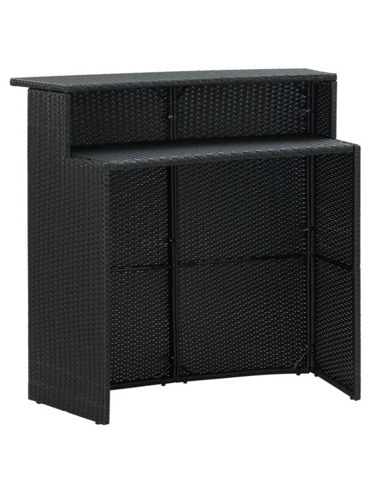 Dārza bāra galds, melns, 120x55x110 cm, pe rotangpalma