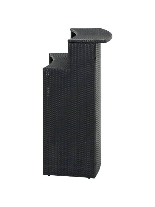 Dārza bāra galds, melns, 120x55x110 cm, pe rotangpalma
