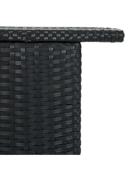 Dārza bāra galds, melns, 120x55x110 cm, pe rotangpalma