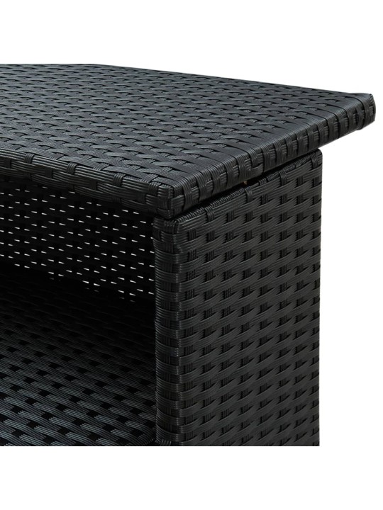Dārza bāra galds, melns, 120x55x110 cm, pe rotangpalma