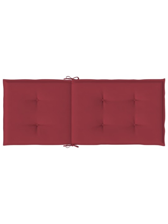 Dārza krēslu spilveni, 4 gab., vīnsarkani, 120x50x3 cm, audums