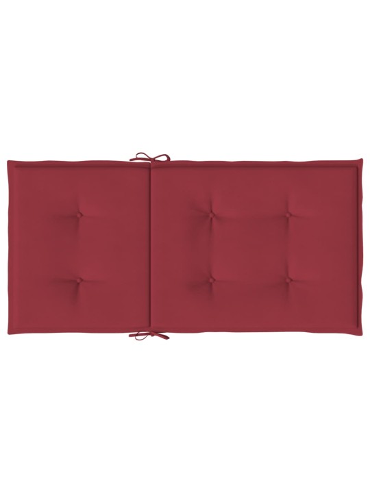 Dārza krēslu spilveni, 2 gab., vīnsarkani, 100x50x3 cm, audums