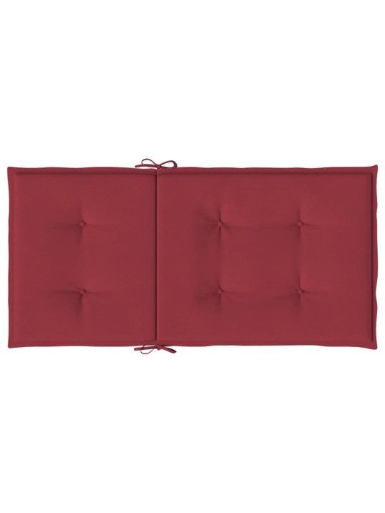 Dārza krēslu spilveni, 4 gab., vīnsarkani, 100x50x3 cm, audums