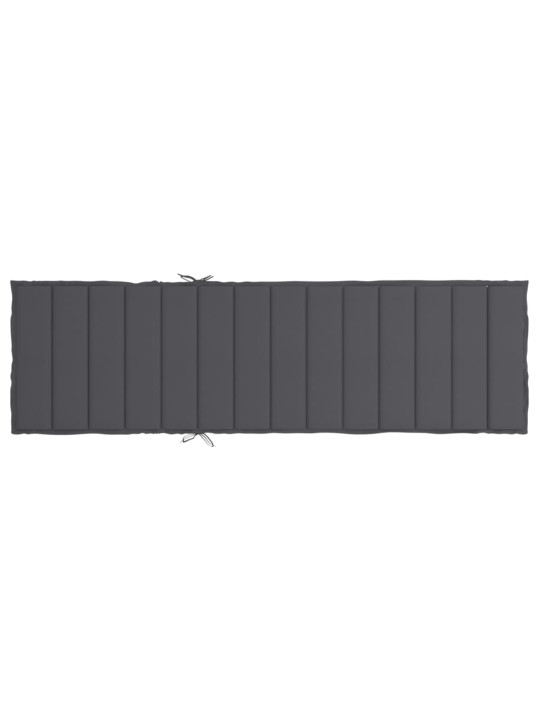 Sauļošanās krēsla matracis, 200x60x3 cm, audums, pelēks