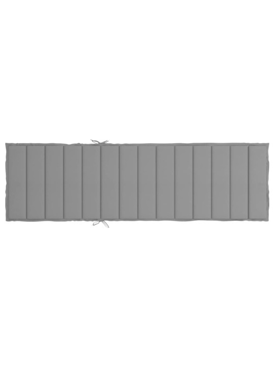 Sauļošanās krēsla matracis, 200x60x3 cm, audums, pelēks
