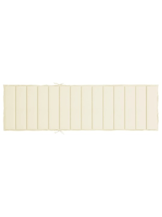 Sauļošanās krēsla matracis, 200x60x3 cm, audums, krēmkrāsas