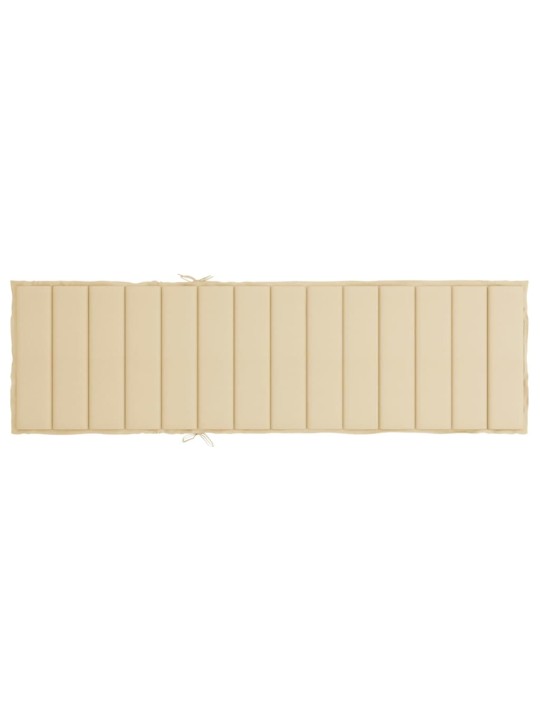 Sauļošanās krēsla matracis, 200x60x3 cm, audums, bēšs