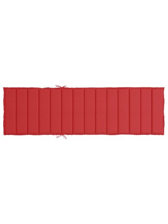 Sauļošanās krēsla matracis, 200x60x3 cm, audums, sarkans