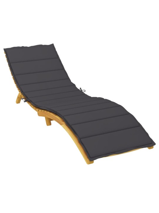 Sauļošanās krēsla matracis, 200x60x3 cm, audums, melns