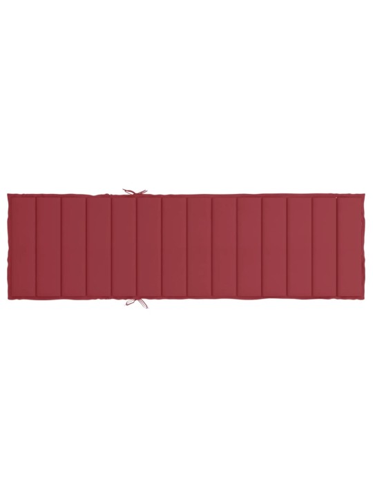 Sauļošanās krēsla matracis, 200x60x3 cm, audums, vīnsarkans
