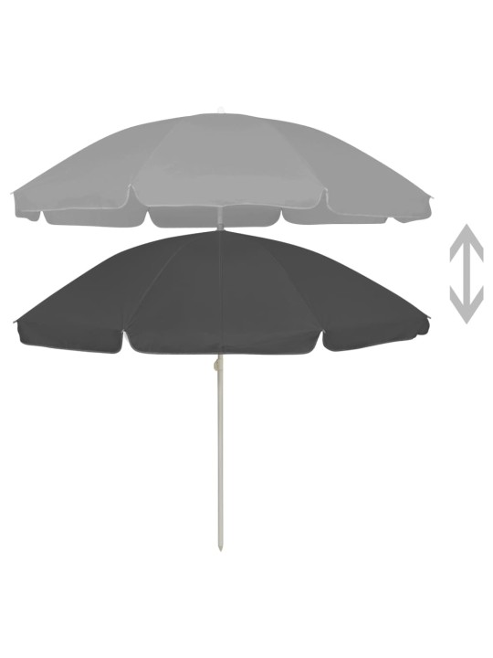 Pludmales saulessargs, 240 cm, antracītpelēks