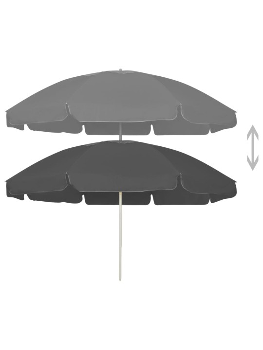 Pludmales saulessargs, 240 cm, antracītpelēks