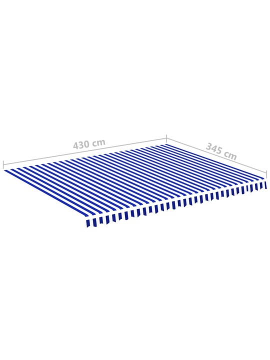 Nojumes maiņas jumts, zils ar baltu, 4,5x3,5 m