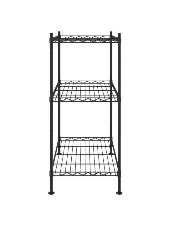 3 līmeņu glabāšanas plaukts, 60x35x76 cm, melns, 150 kg