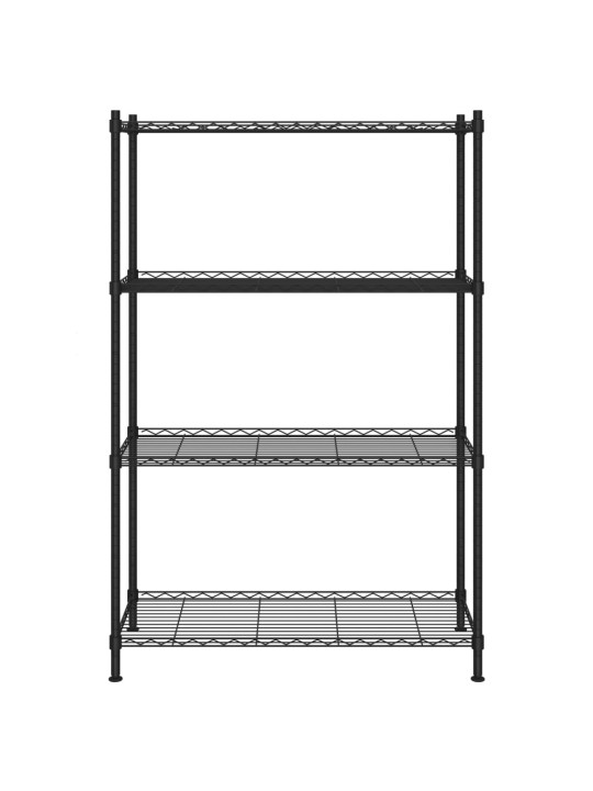 4 līmeņu glabāšanas plaukts, 90x35x137 cm, melns, 200 kg