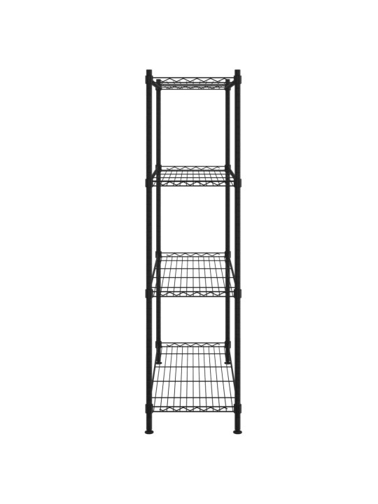 4 līmeņu glabāšanas plaukts, 90x35x137 cm, melns, 200 kg