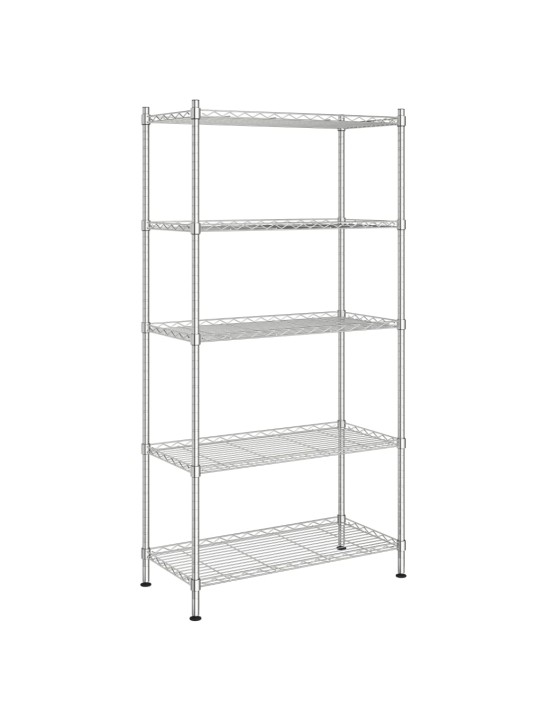 5 līmeņu plaukts, 90x35x180 cm, hromēts, 250 kg