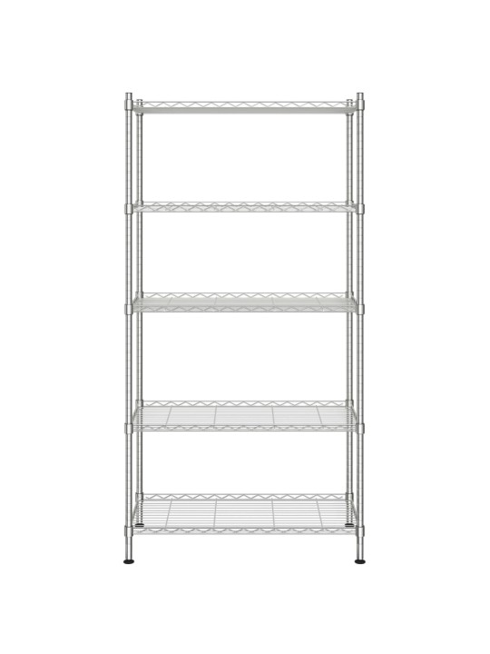 5 līmeņu plaukts, 90x35x180 cm, hromēts, 250 kg