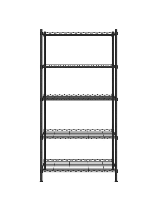 5 līmeņu plaukts, 90x35x180 cm, melns, 250 kg