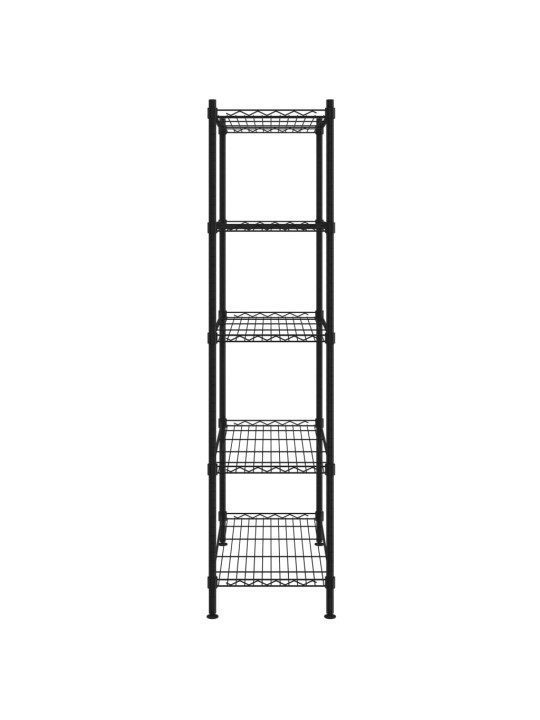 5 līmeņu plaukts, 90x35x180 cm, melns, 250 kg