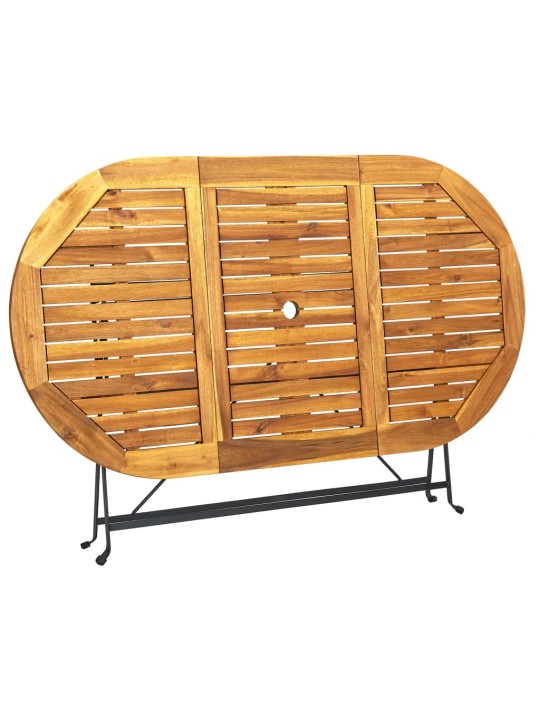 Dārza galds, 160x85x74 cm, akācijas masīvkoks, ovāls