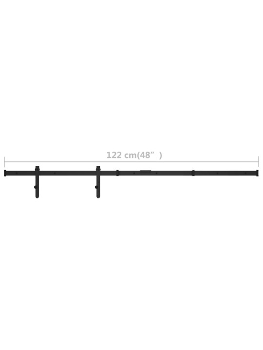 Bīdāmo skapja durvju komplekts, oglekļa tērauds, 122 cm