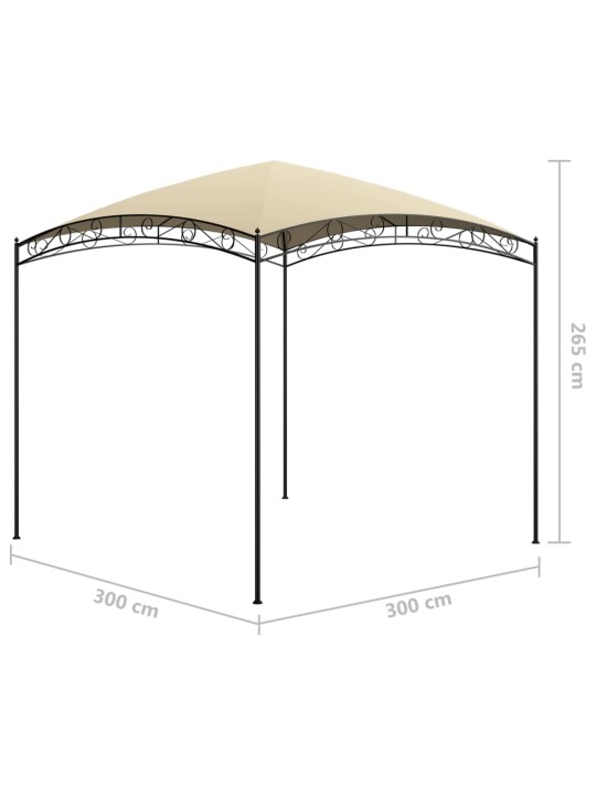 Dārza nojume, 3x3x2,65 m, krēmkrāsas, 180 g/m²