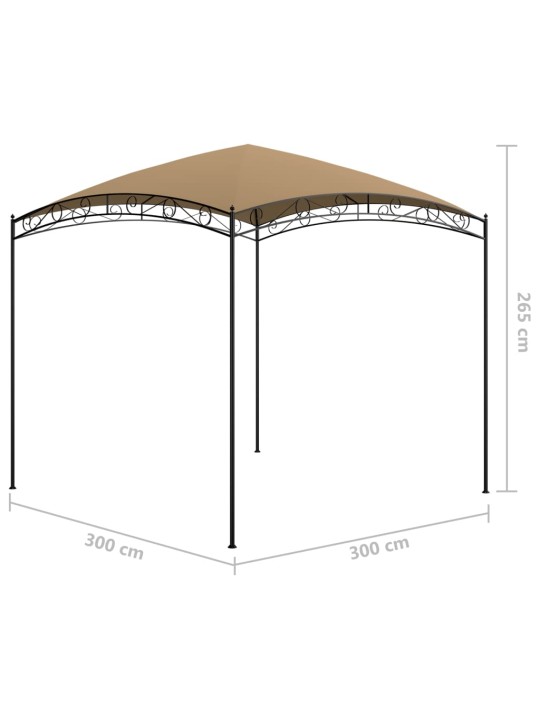 Dārza nojume, 3x3x2,65 m, pelēkbrūna, 180 g/m²