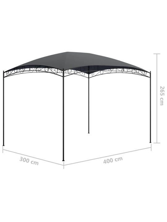 Dārza nojume, 3x4x2,65 m, antracītpelēka, 180 g/m²