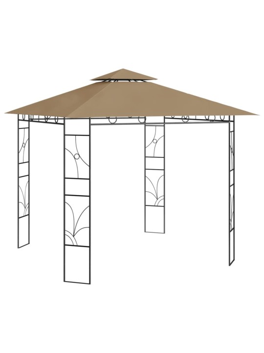 Dārza nojume, 3x3x2,7 m, pelēkbrūna, 160 g/m²