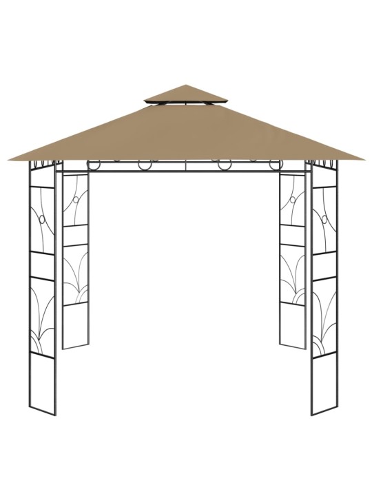 Dārza nojume, 3x3x2,7 m, pelēkbrūna, 160 g/m²