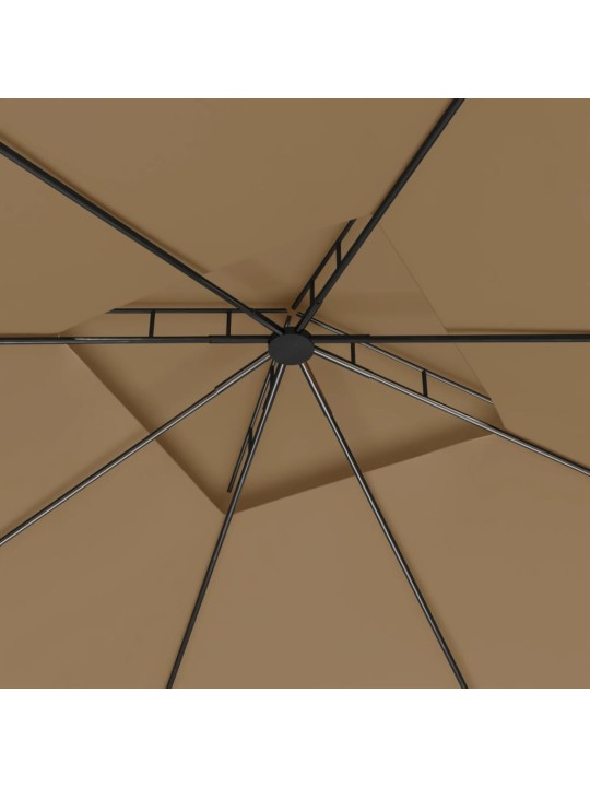 Dārza nojume, 3x3x2,7 m, pelēkbrūna, 160 g/m²