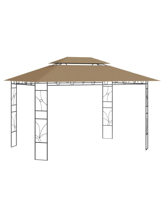 Dārza nojume, 4x3x2,7 m, pelēkbrūna, 160 g/m²