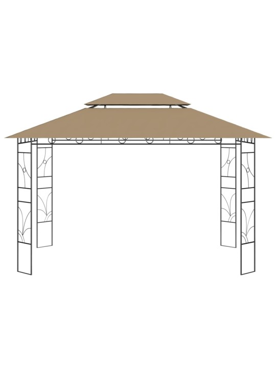 Dārza nojume, 4x3x2,7 m, pelēkbrūna, 160 g/m²