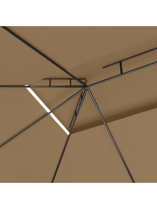 Dārza nojume, 4x3x2,7 m, pelēkbrūna, 160 g/m²